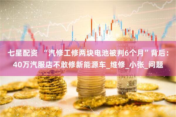 七星配资  “汽修工修两块电池被判6个月”背后：40万汽服店不敢修新能源车_维修_小张_问题