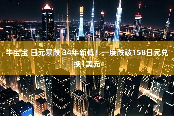 牛宝宝 日元暴跌 34年新低！一度跌破158日元兑换1美元