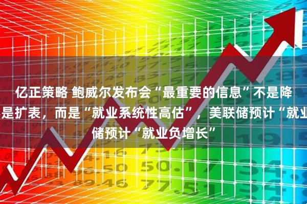 亿正策略 鲍威尔发布会“最重要的信息”不是降息、也不是扩表,而是“就业系统性高估”,美联储预计“就业负增长”